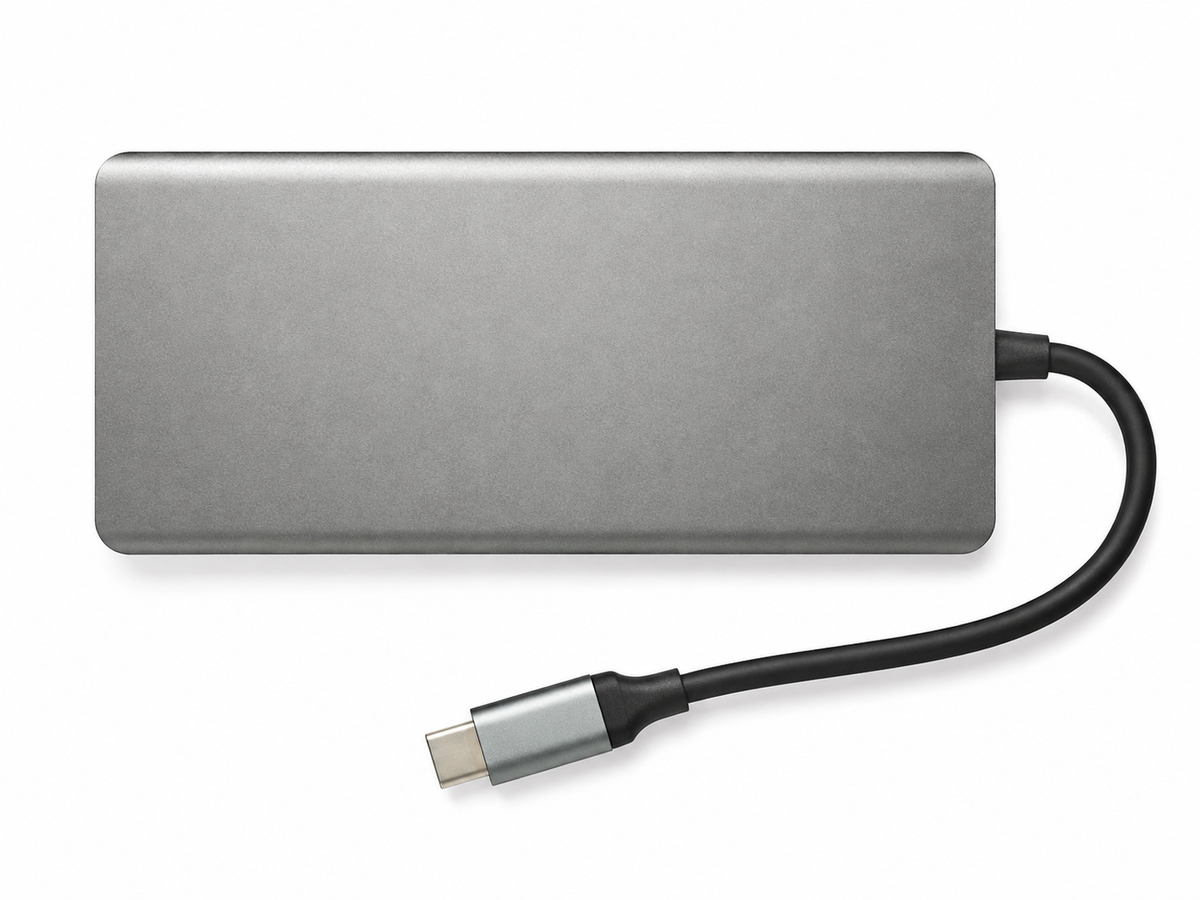 Hub USB-C 14-en-1 – Double HDMI 4K, VGA, Gigabit, SD/TF, recharge sans fil 15 W