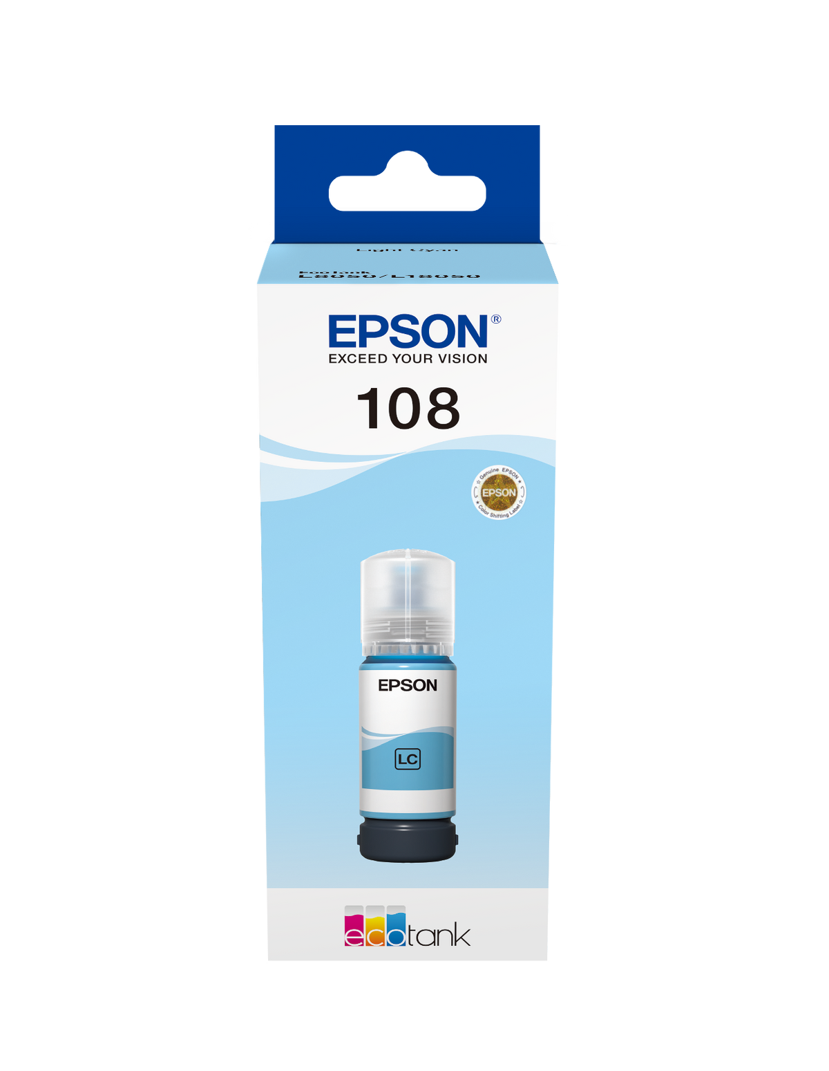 Bouteille Epson 108 cyan clair C13T09C54A — vue officielle 1