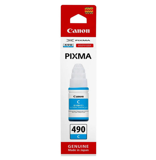 Canon GI-490 C Cyan – Bouteille d’encre cyan Canon d’origine (0664C001AC)