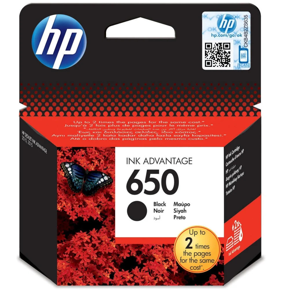 Cartouche d’encre originale HP 650 Noir – CZ101AE