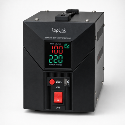 Régulateur de tension TopLink TL-AVR2000VA – Affichage digital – Sortie 110V