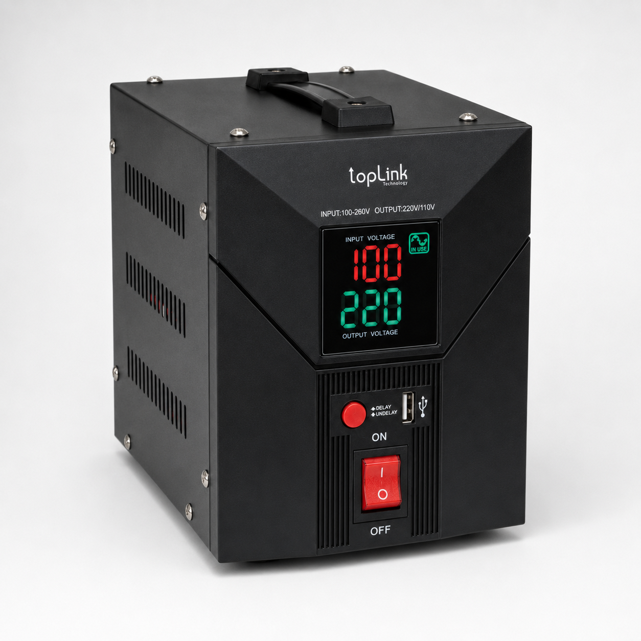 Régulateur de tension TopLink TL-AVR2000VA – Affichage digital – Sortie 110V