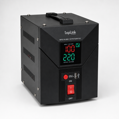 Régulateur de tension TopLink TL-AVR2000VA – Affichage digital – Sortie 110V