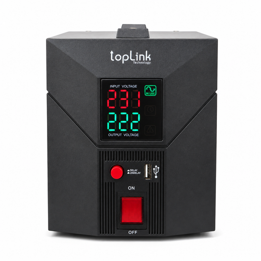 Régulateur de tension TopLink TL-AVR1000VA – Affichage digital – Sortie 110V