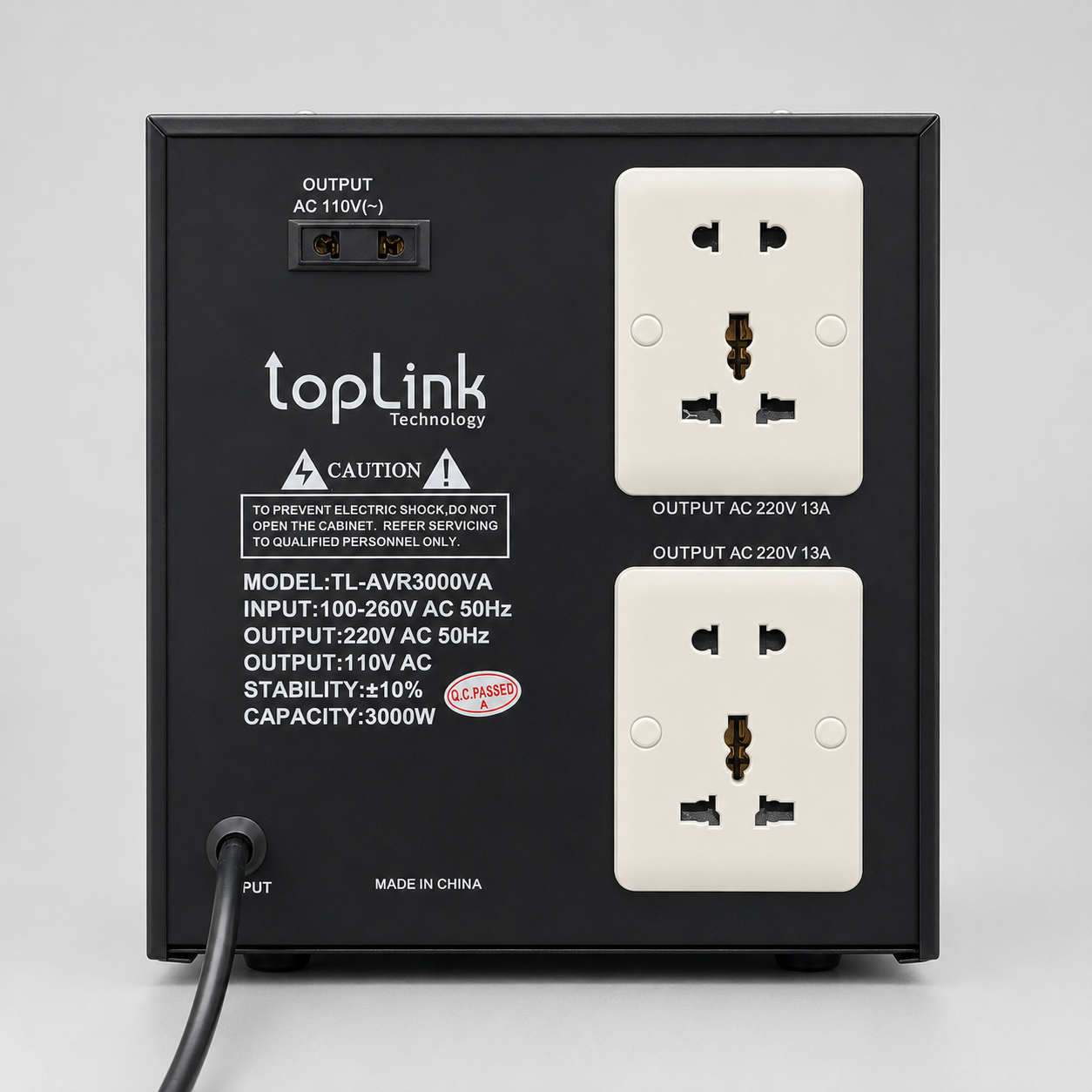 Régulateur de tension TopLink TL-AVR3000VA – Affichage digital – 2 sorties 220V