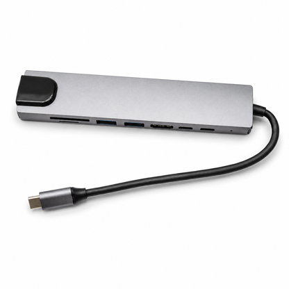 Hub USB-C 8-en-1 – HDMI 4K, RJ45, PD 87 W, SD/TF