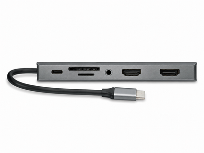 Hub USB-C 14-en-1 – Double HDMI 4K, VGA, Gigabit, SD/TF, recharge sans fil 15 W