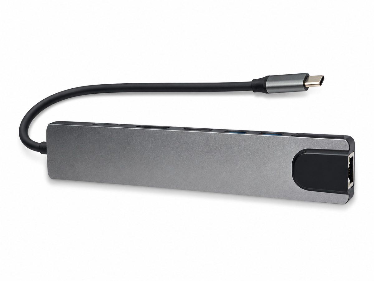Hub USB-C 8-en-1 – HDMI 4K, RJ45, PD 87 W, SD/TF