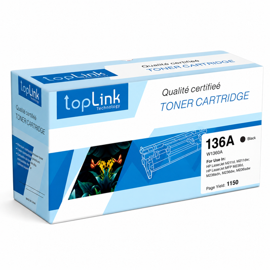 Toner compatible TopLink 136A / W1360A – Noir
