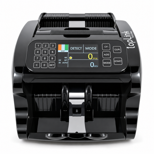 TOPLINK TL-MC41 – Compteuse de billets double affichage avec détection UV / MG / IR