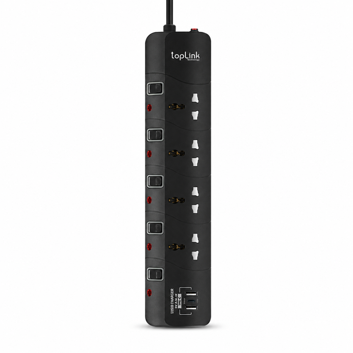 TOPLINK TL-P4313UC – Multiprise universelle 4 voies + 2 USB + USB-C – 3250W