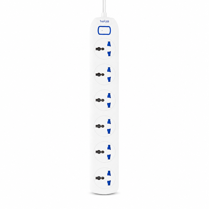 TOPLINK TL-P6250A – Multiprise universelle 6 voies – 2500W – Câble 1,8 m