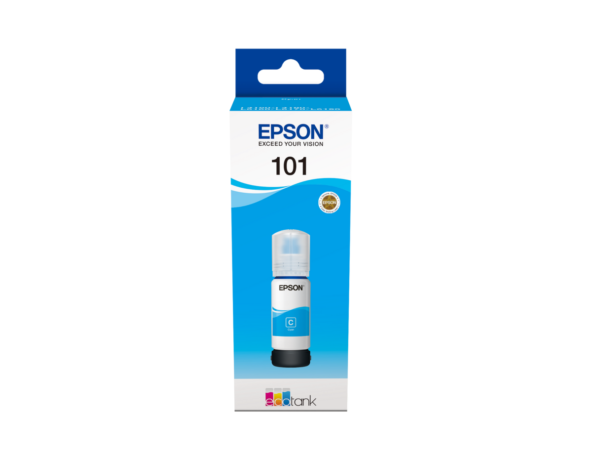 Bouteille Epson 101 Cyan, 70 ml — visuel officiel