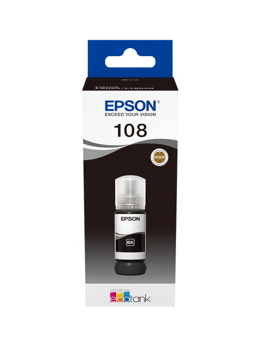 Bouteille Epson 108 noir C13T09C14A — vue officielle 1