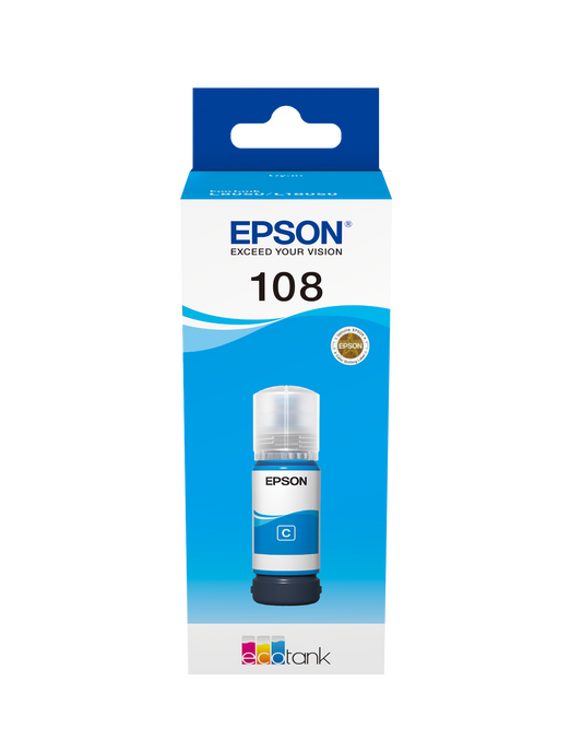 Bouteille Epson 108 cyan C13T09C24A — vue officielle 1