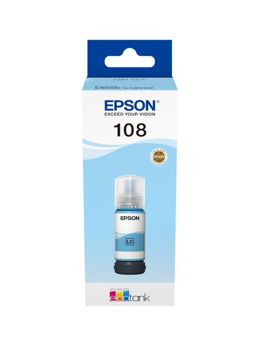 Bouteille Epson 108 cyan clair C13T09C54A — vue officielle 1
