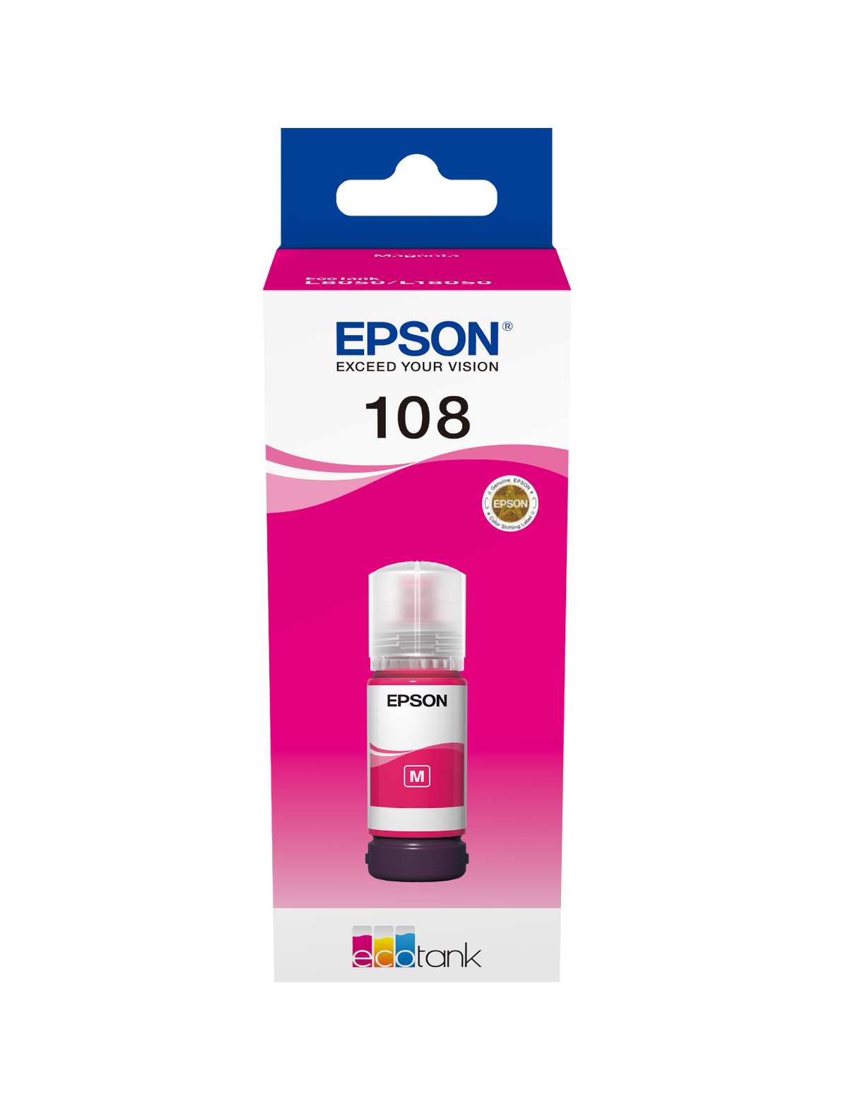 Bouteille Epson 108 magenta C13T09C34A — vue officielle 1