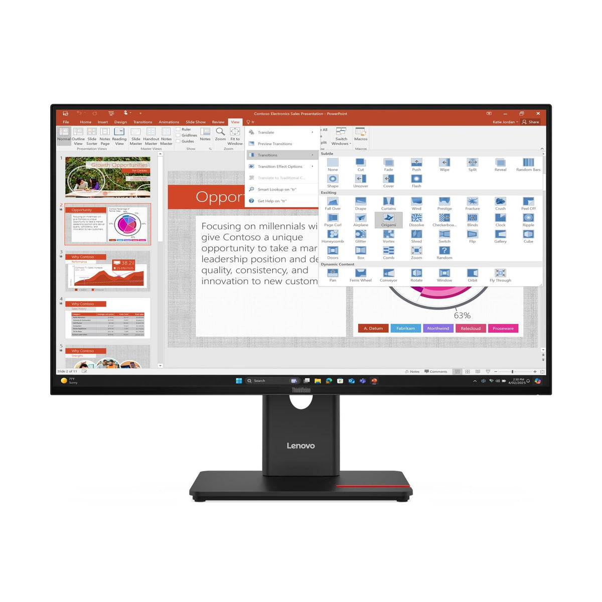 Lenovo ThinkVision T27-40 — vue avant officielle