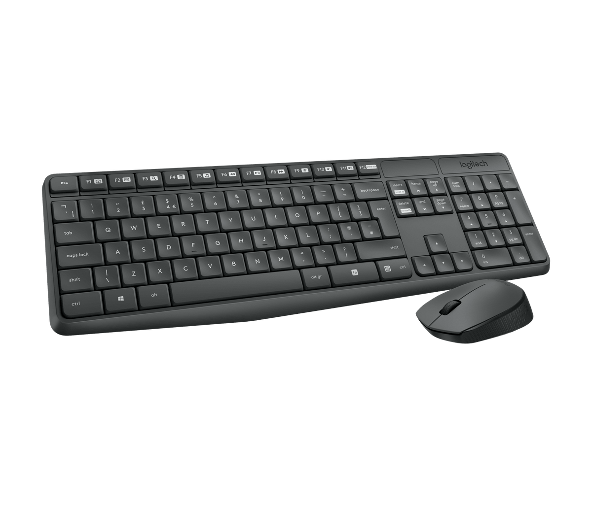 Logitech MK235 — illustration QWERTY, vue 3