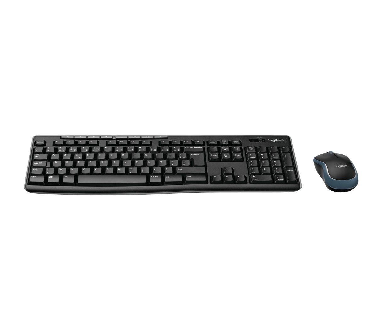 Ensemble clavier et souris sans fil MK270 - Noir - Français (AZERTY) — vue 2